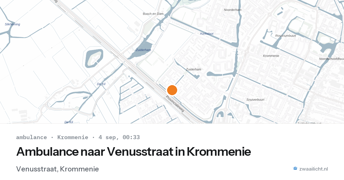 Ambulance naar Venusstraat in Krommenie — 3 sep 2026