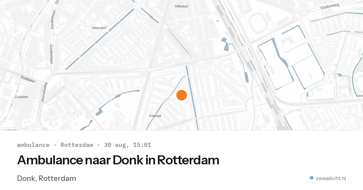 Ambulance naar Donk in Rotterdam — 30 aug 2026