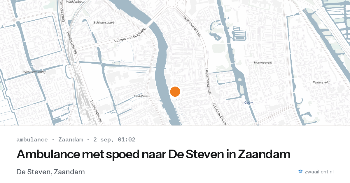 Ambulance met spoed naar De Steven in Zaandam — 1 sep 2026