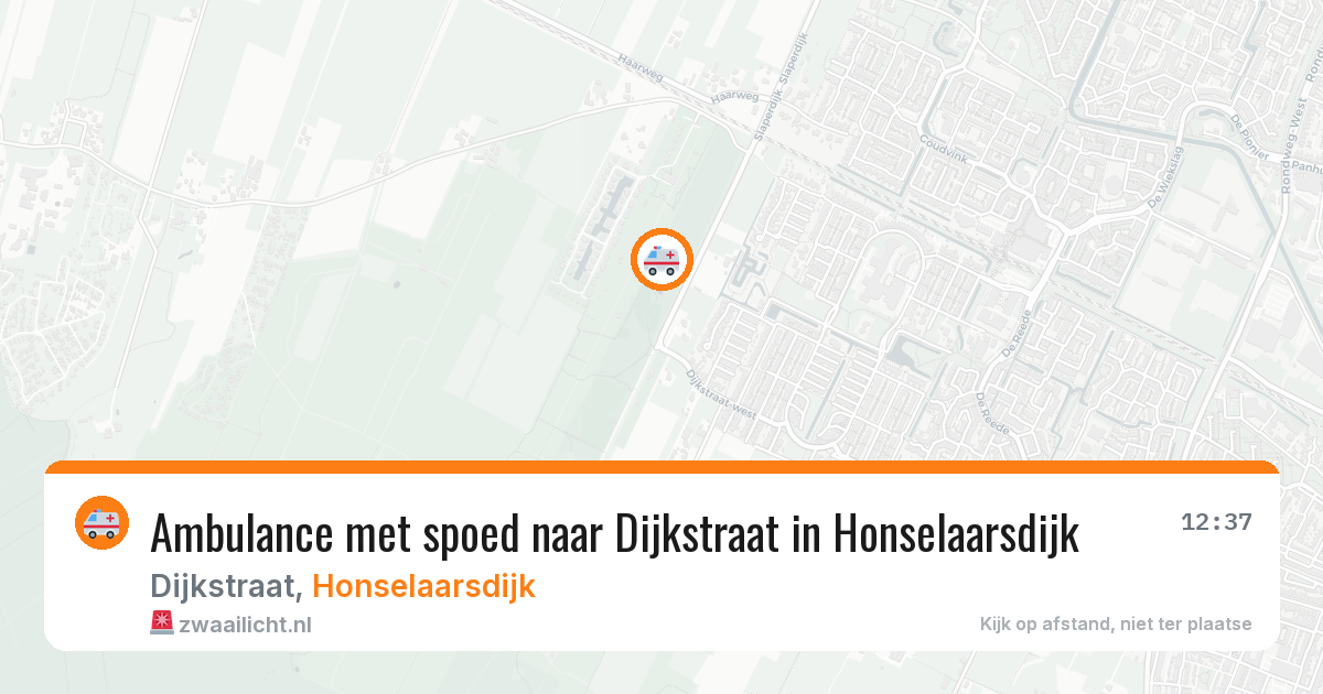 Ambulance met spoed naar Dijkstraat in Honselaarsdijk — 18 apr 2026
