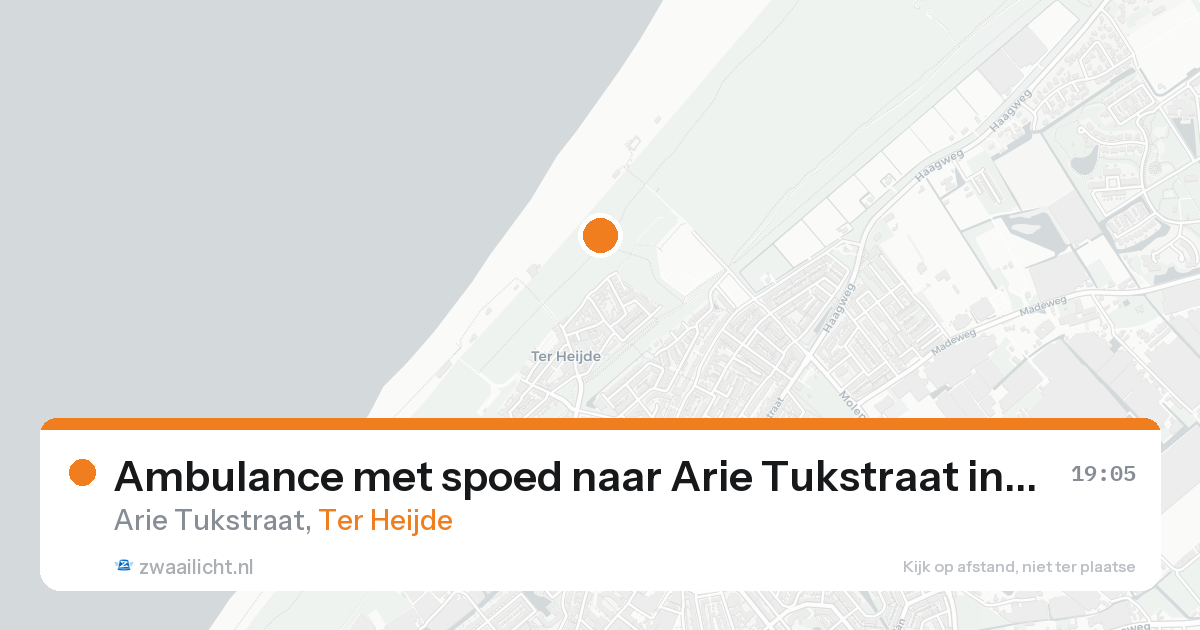 Ambulance met spoed naar Arie Tukstraat in Ter Heijde — 17 aug 2026