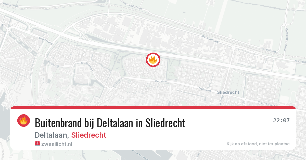 Buitenbrand bij Deltalaan in Sliedrecht — 10 jun 2026
