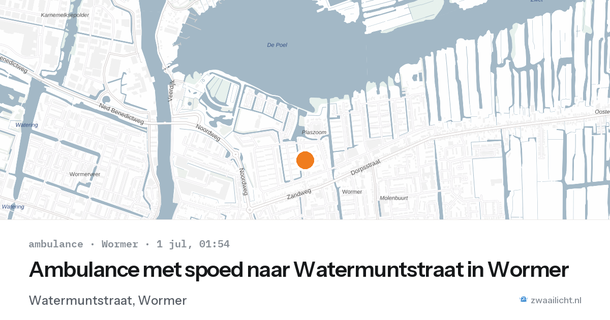 Ambulance met spoed naar Watermuntstraat in Wormer — 30 jun 2026