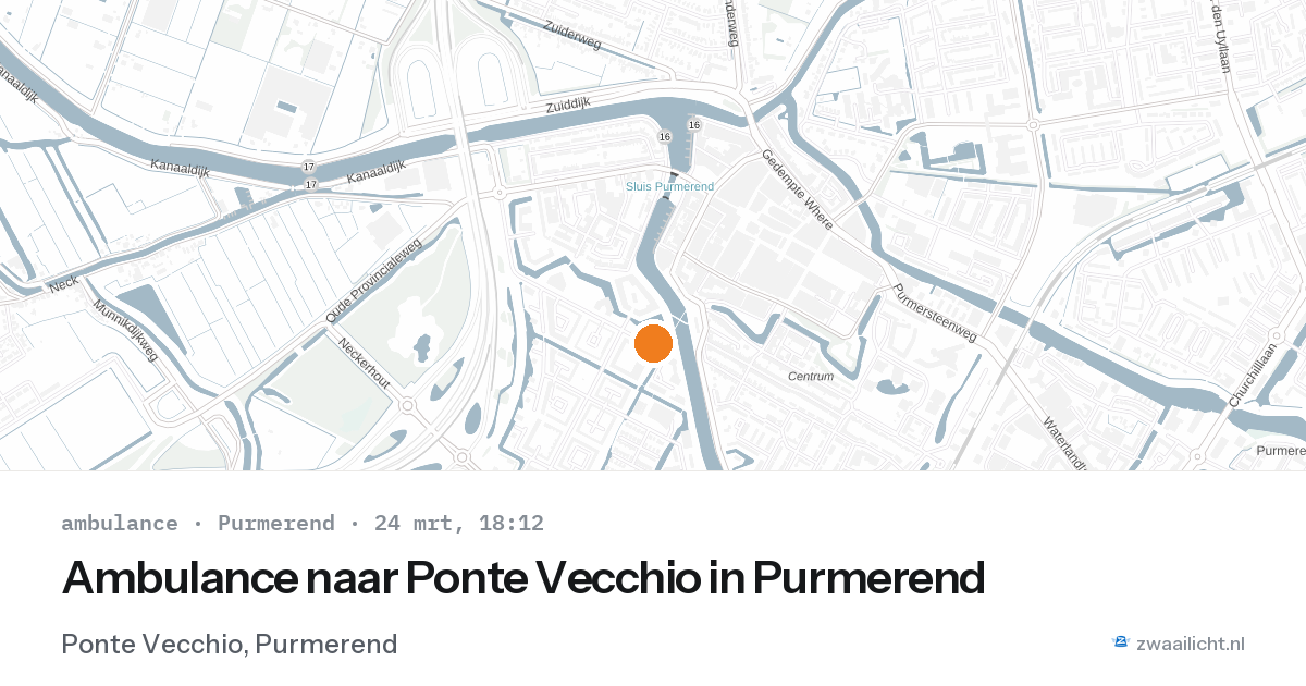 Ambulance naar Ponte Vecchio in Purmerend — 24 mrt 2026