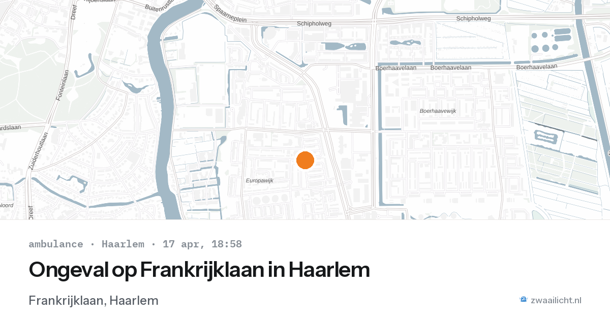 Ongeval op Frankrijklaan in Haarlem — 17 apr 2026