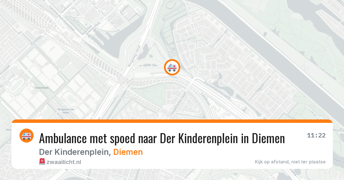 Ambulance met spoed naar Der Kinderenplein in Diemen — 1 jul 2026