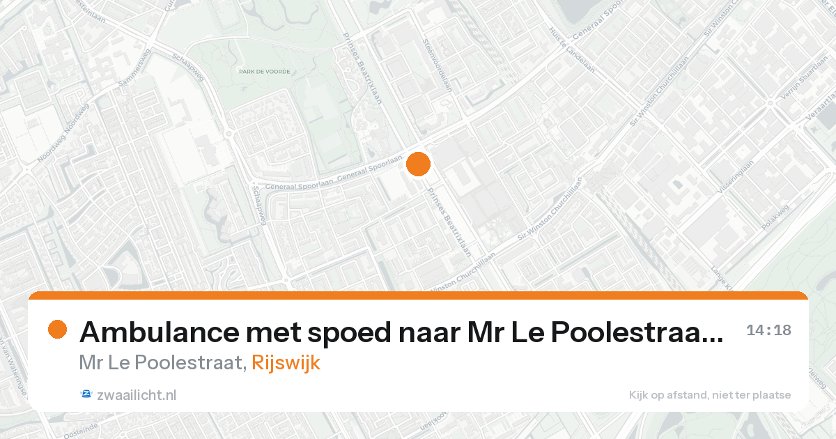 Ambulance met spoed naar Mr Le Poolestraat in Rijswijk — 22 aug 2026