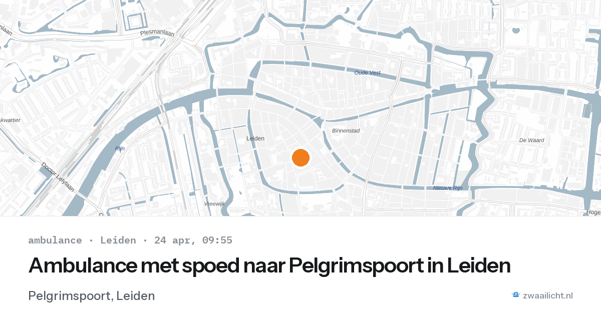 Ambulance met spoed naar Pelgrimspoort in Leiden — 24 apr 2026