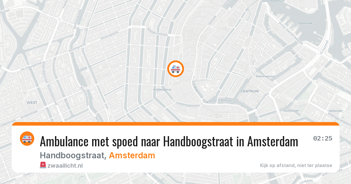 Ambulance met spoed naar Handboogstraat in Amsterdam — 20 jul 2026