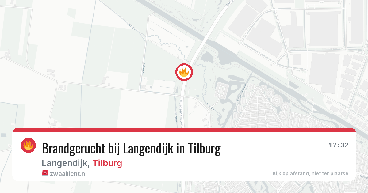 Brandgerucht bij Langendijk in Tilburg — 7 aug 2026