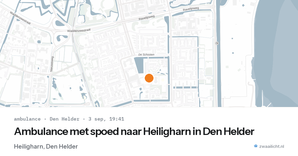 Ambulance met spoed naar Heiligharn in Den Helder — 3 sep 2026