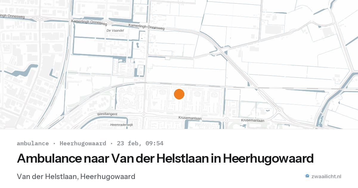 Ambulance naar Van der Helstlaan in Heerhugowaard — 23 feb 2026
