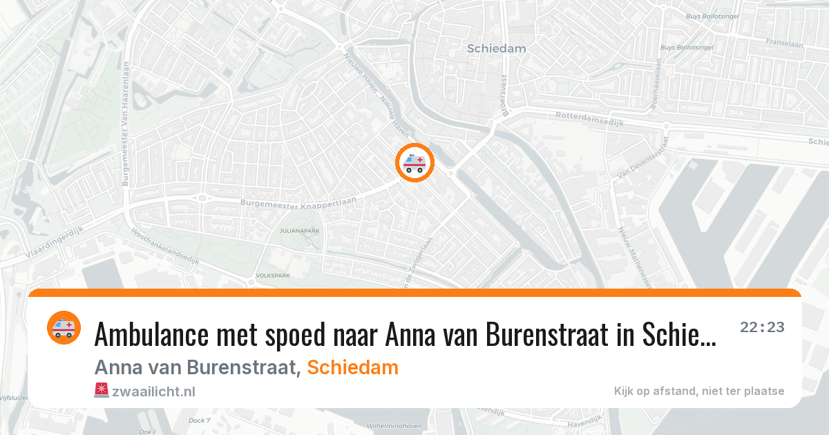 Ambulance met spoed naar Anna van Burenstraat in Schiedam — 9 jun 2026
