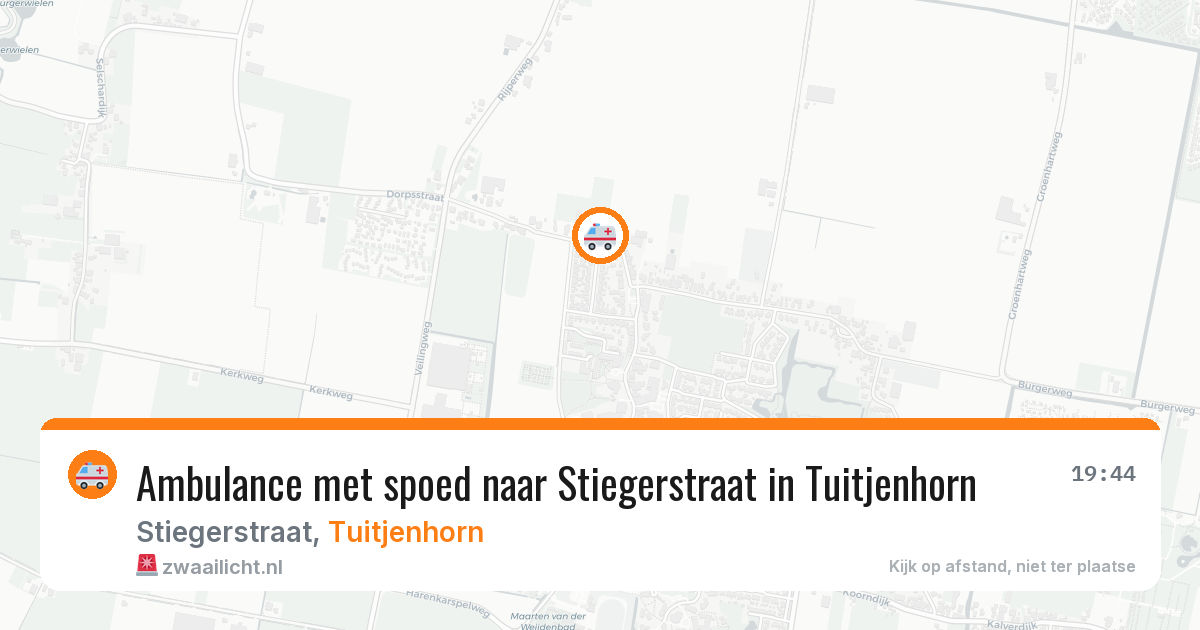 Ambulance met spoed naar Stiegerstraat in Tuitjenhorn — 3 mei 2026