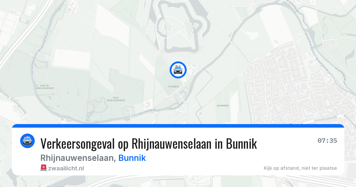 Verkeersongeval op Rhijnauwenselaan in Bunnik — 1 aug 2026