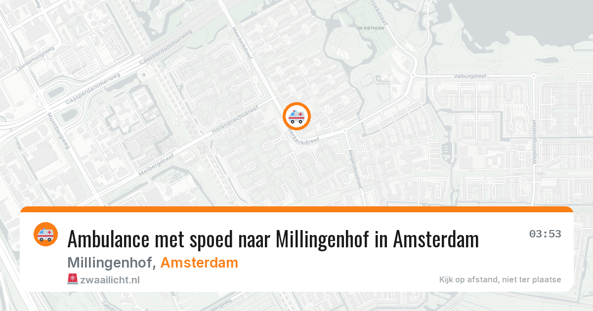 Ambulance met spoed naar Millingenhof in Amsterdam — 11 aug 2026