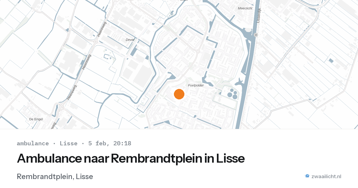 Ambulance naar Rembrandtplein in Lisse — 5 feb 2026