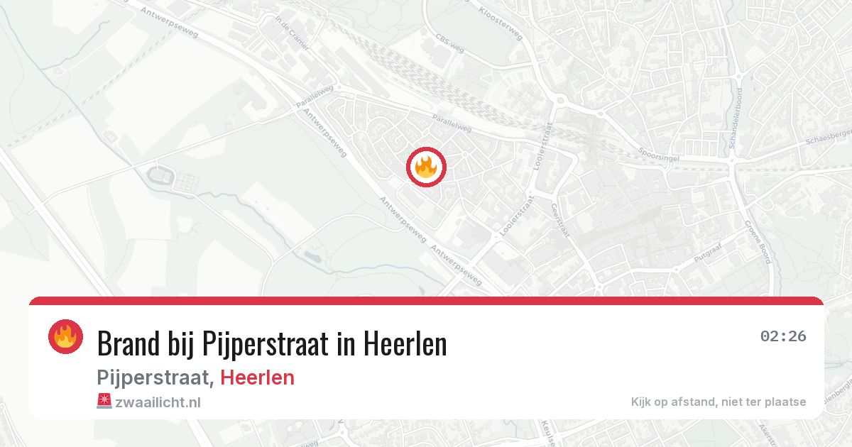 Brand bij Pijperstraat in Heerlen — 24 mei 2026
