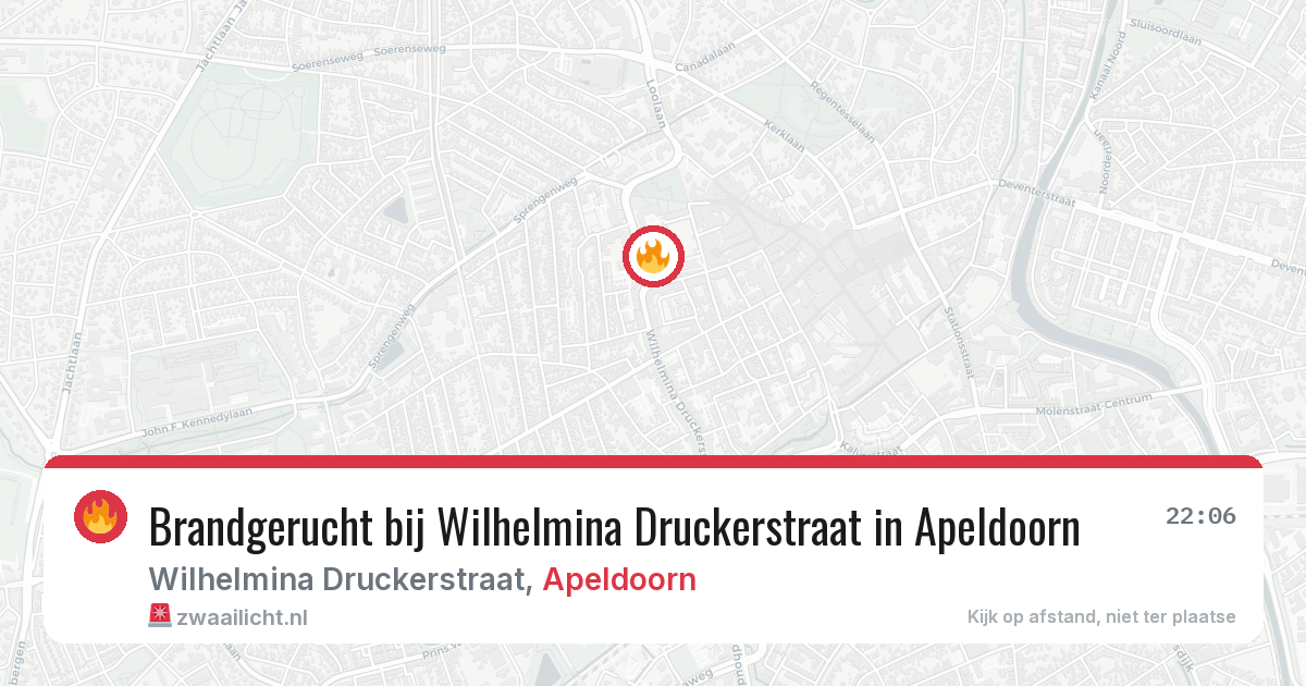 Brandgerucht bij Wilhelmina Druckerstraat in Apeldoorn — 9 aug 2026