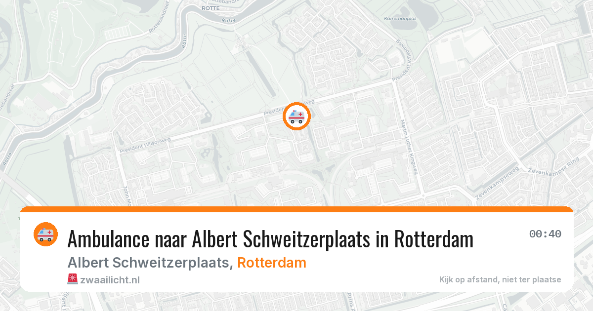 Ambulance naar Albert Schweitzerplaats in Rotterdam — 3 aug 2026