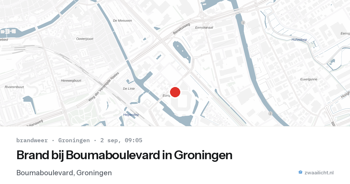 Brand bij Boumaboulevard in Groningen — 2 sep 2026