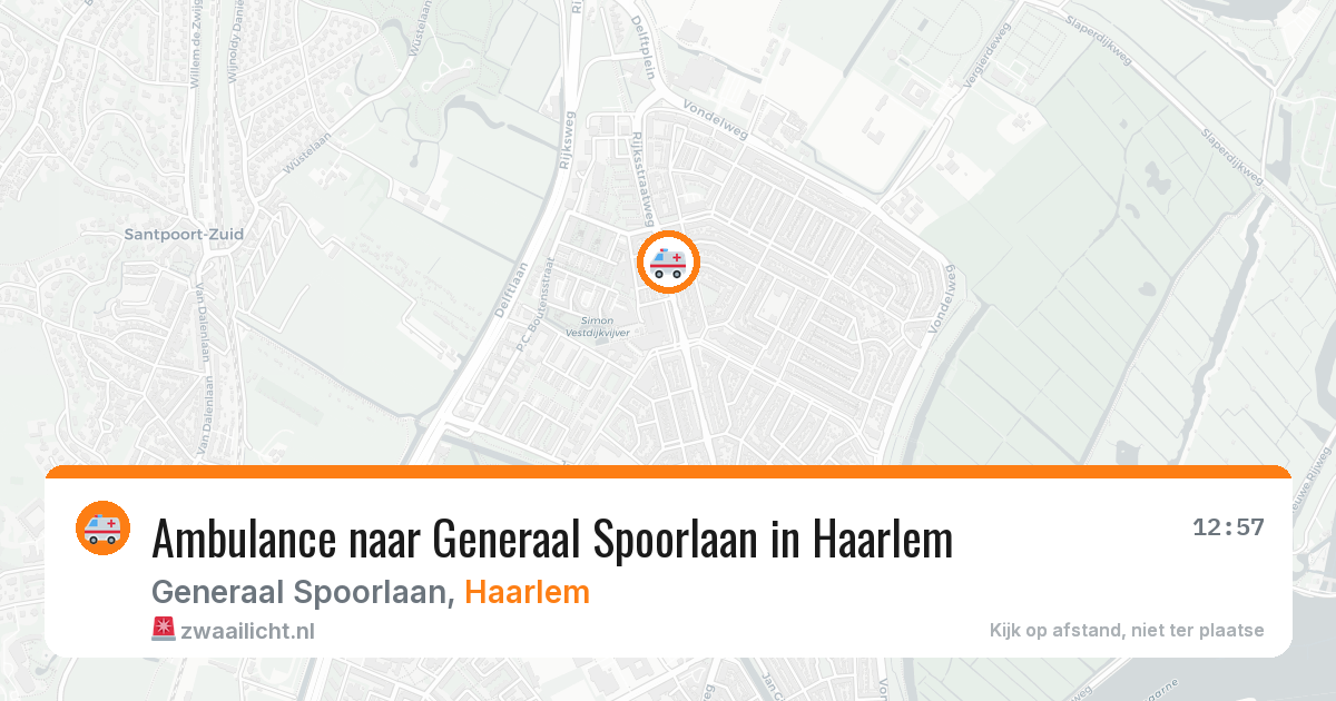 Ambulance naar Generaal Spoorlaan in Haarlem — 6 aug 2026