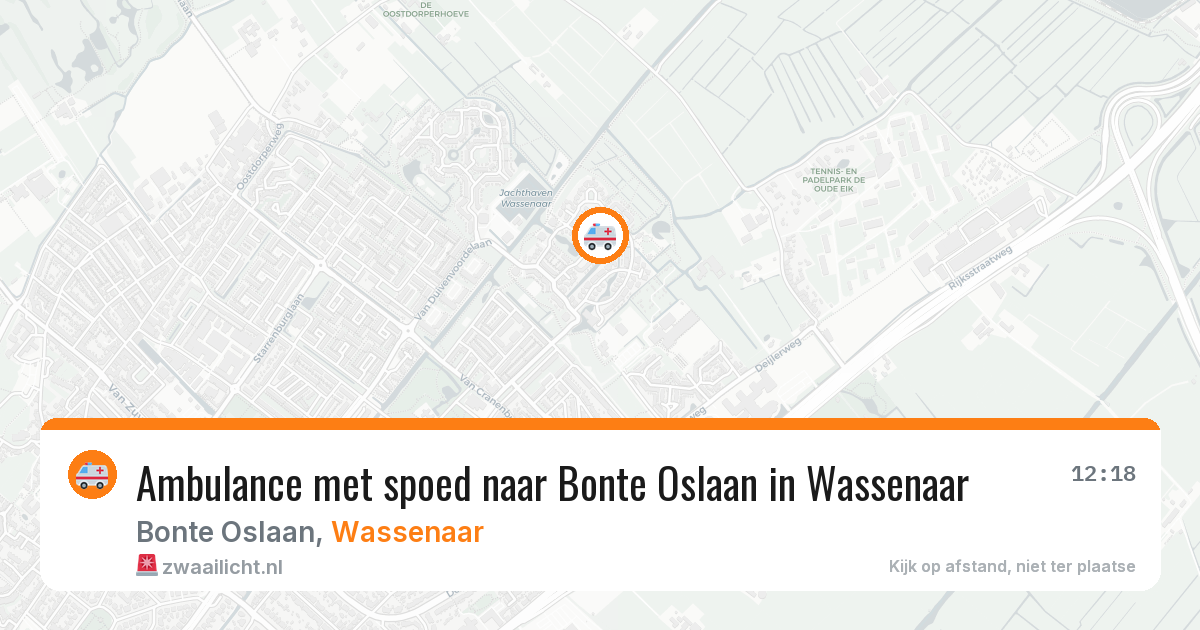 Ambulance met spoed naar Bonte Oslaan in Wassenaar — 18 mrt 2026