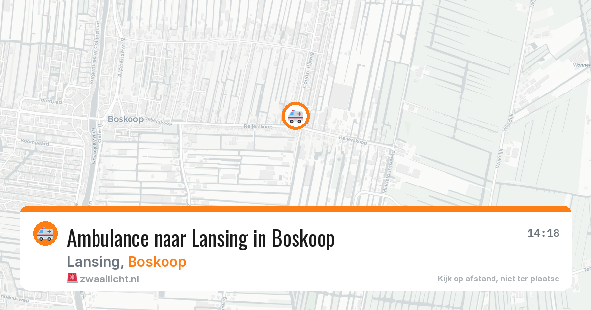 Ambulance naar Lansing in Boskoop — 6 jul 2026