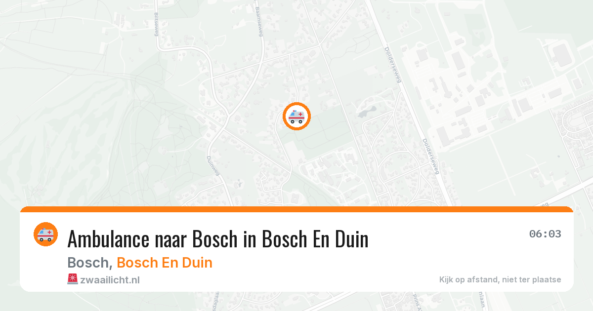 Ambulance naar Bosch in Bosch En Duin — 17 mei 2026