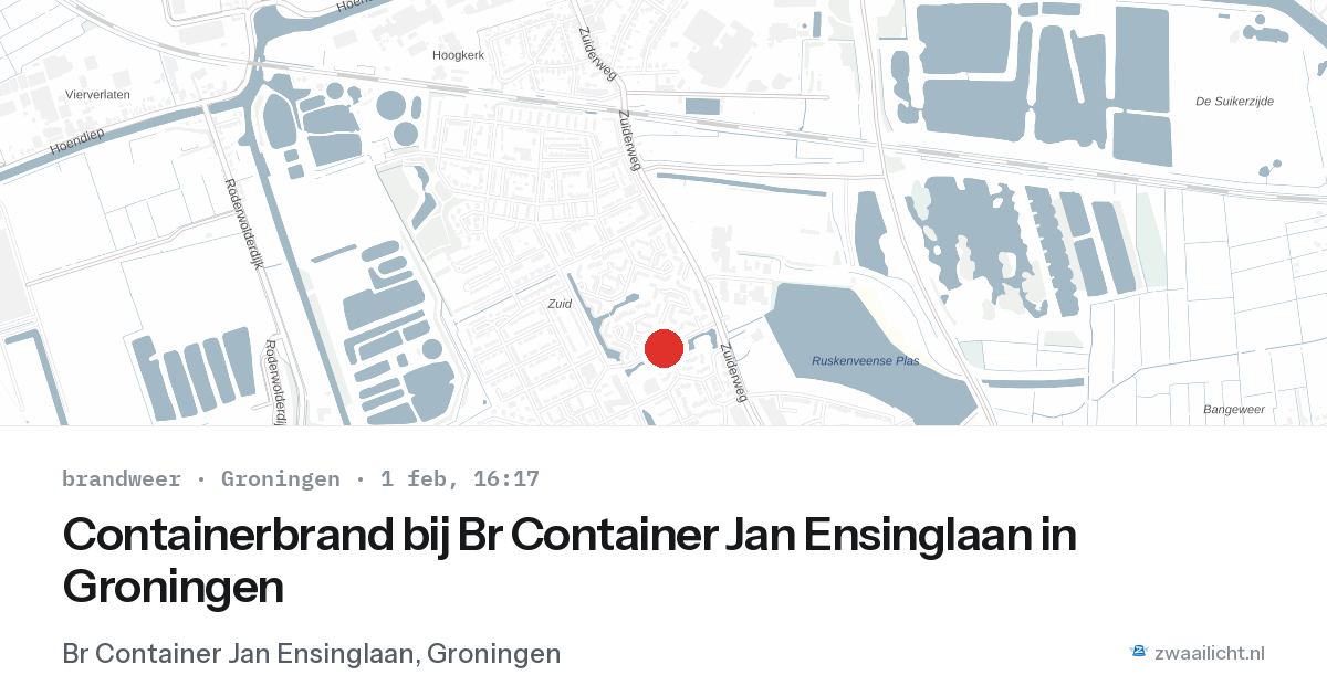 Containerbrand bij Br Container Jan Ensinglaan in Groningen — 1 feb 2026