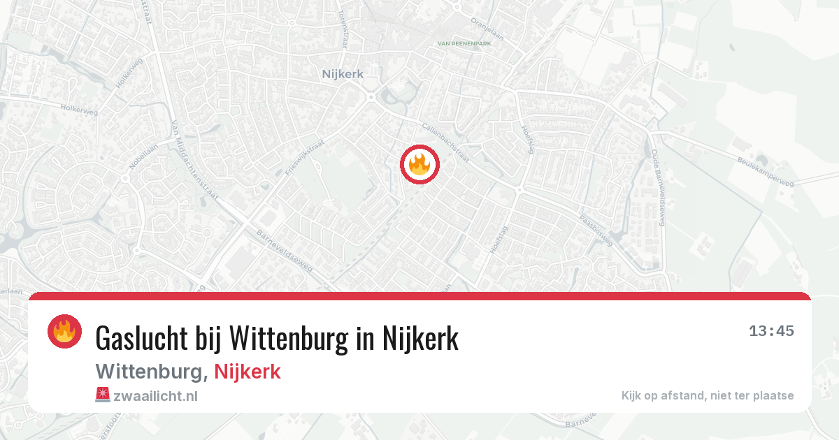 Gaslucht bij Wittenburg in Nijkerk — 25 apr 2026