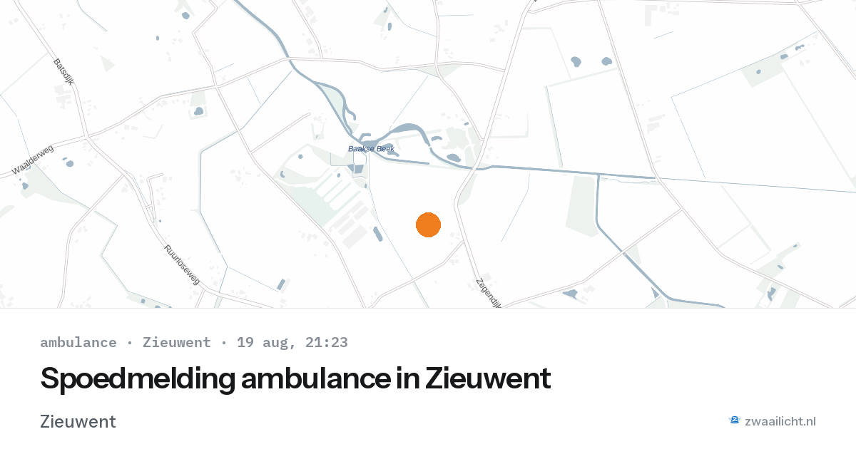 Spoedmelding ambulance in Zieuwent — 19 aug 2026