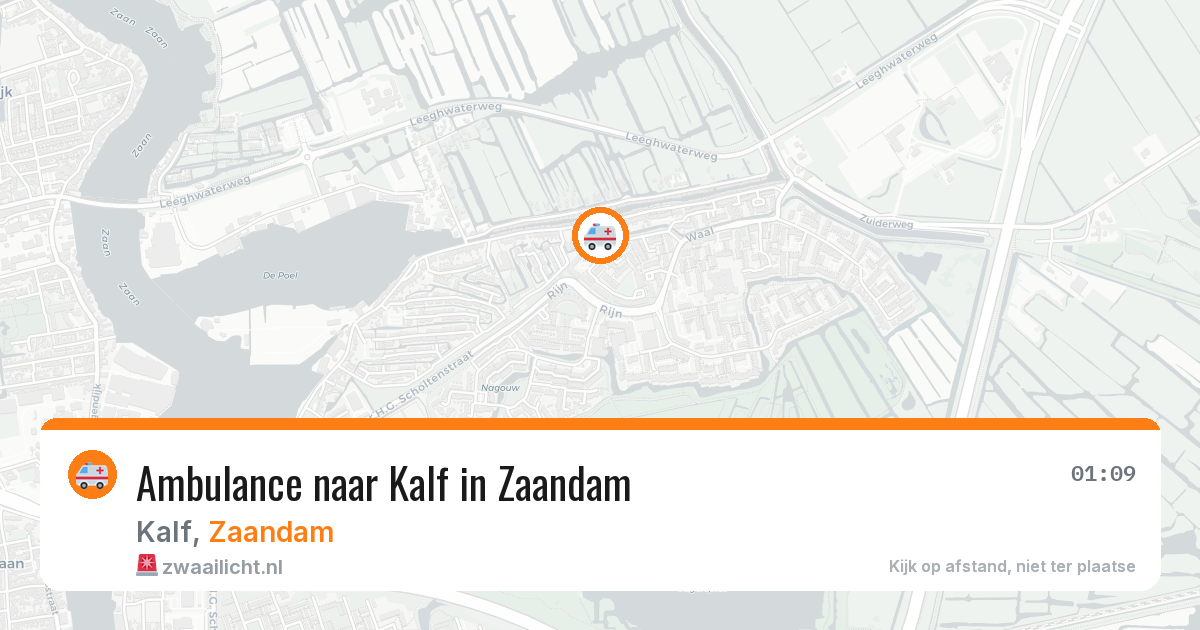 Ambulance naar Kalf in Zaandam — 5 aug 2026