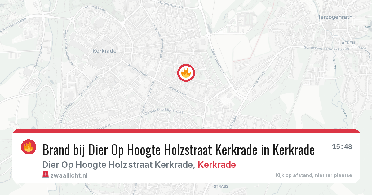 Brand bij Dier Op Hoogte Holzstraat Kerkrade in Kerkrade — 16 jun 2026