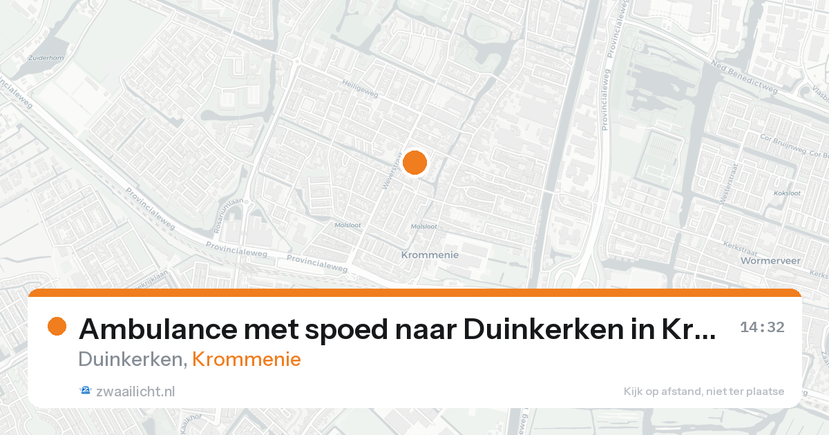 Ambulance met spoed naar Duinkerken in Krommenie — 24 aug 2026