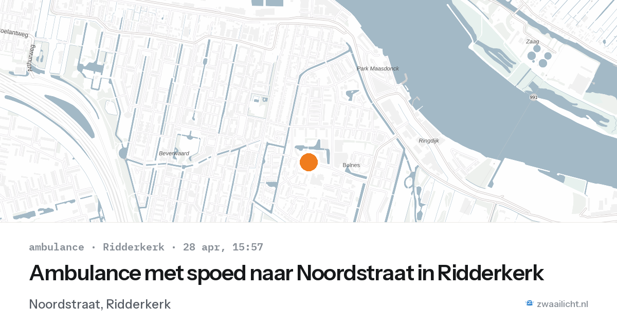 Ambulance met spoed naar Noordstraat in Ridderkerk — 28 apr 2026