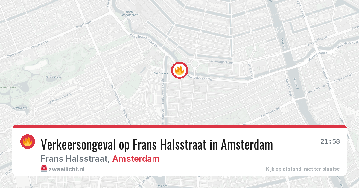 Verkeersongeval op Frans Halsstraat in Amsterdam — 31 jul 2026