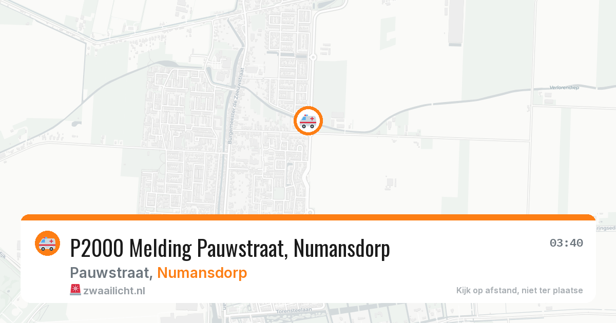 P2000 Melding Pauwstraat, Numansdorp — 1 mrt 2026