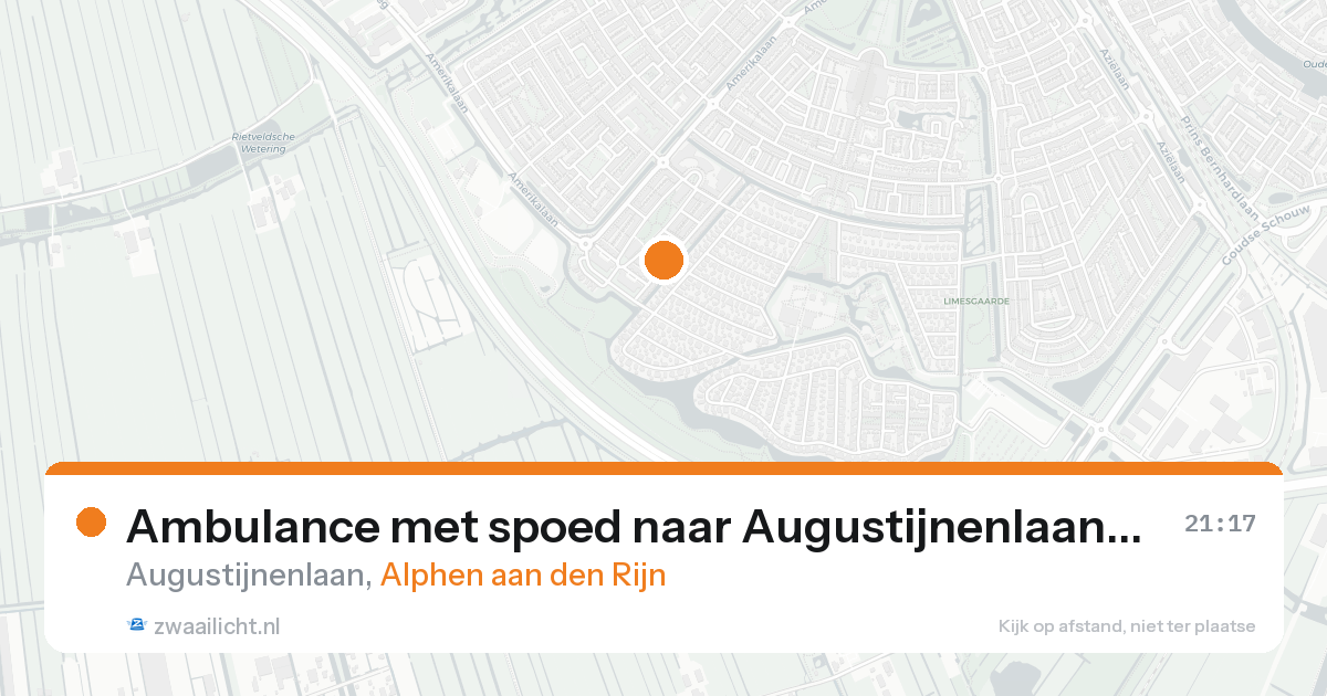 Ambulance met spoed naar Augustijnenlaan in Alphen aan den Rijn — 19 jun 2026