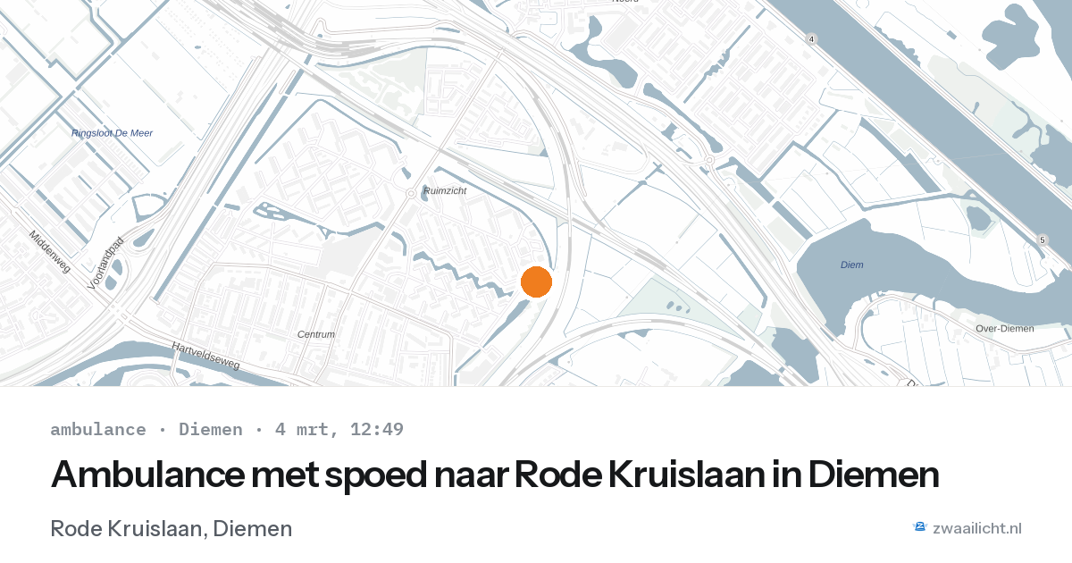 Ambulance met spoed naar Rode Kruislaan in Diemen — 6 feb 2026