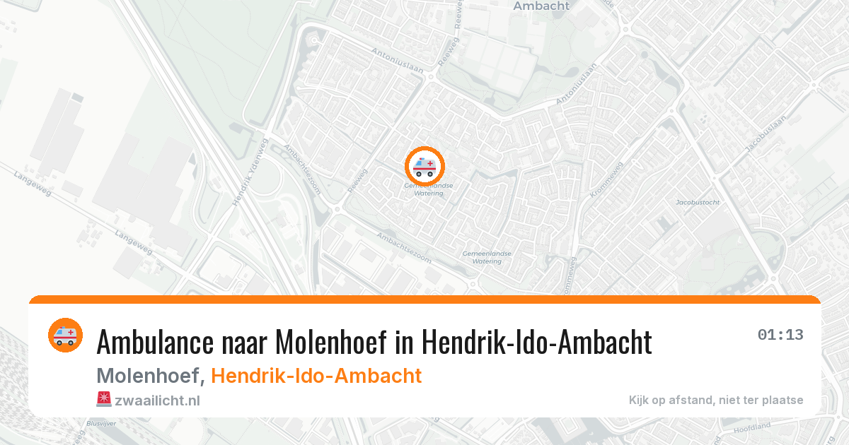 Ambulance naar Molenhoef in Hendrik-Ido-Ambacht — 10 aug 2026