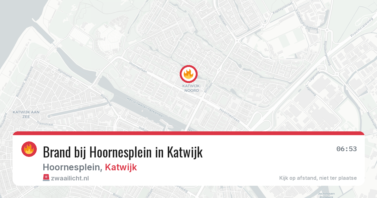 Brand bij Hoornesplein in Katwijk — 10 aug 2026