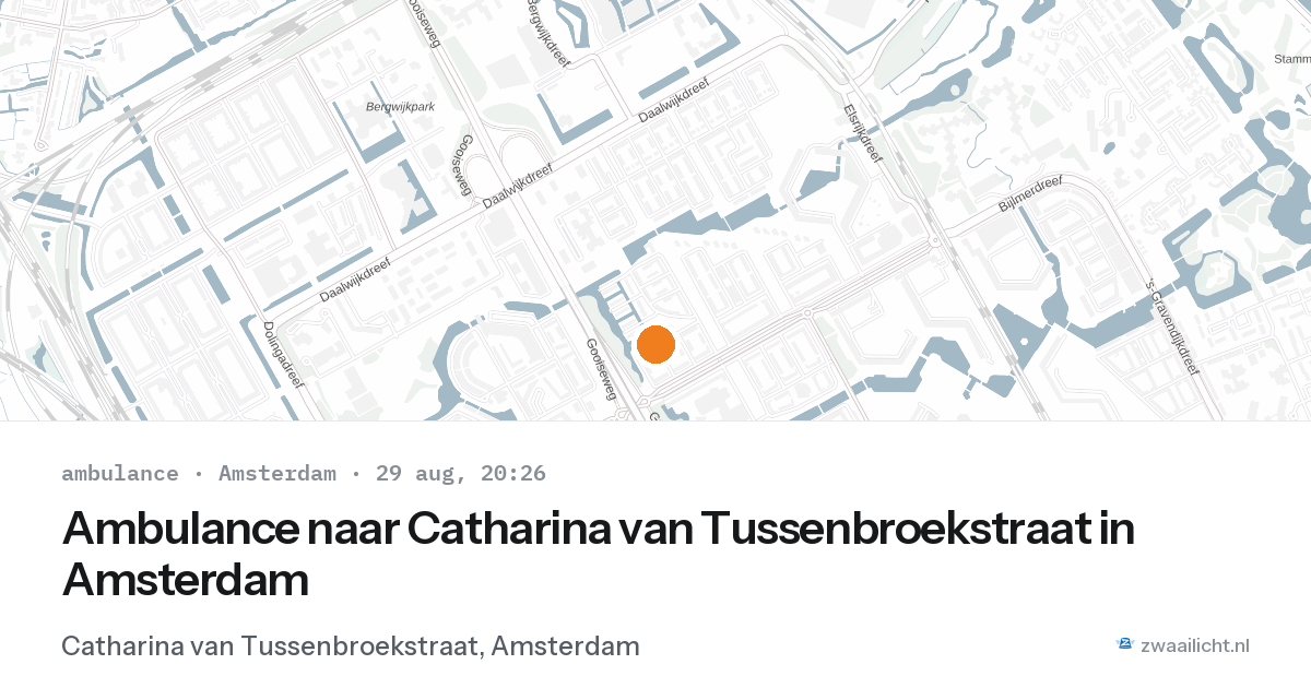 Ambulance naar Catharina van Tussenbroekstraat in Amsterdam — 29 aug 2026