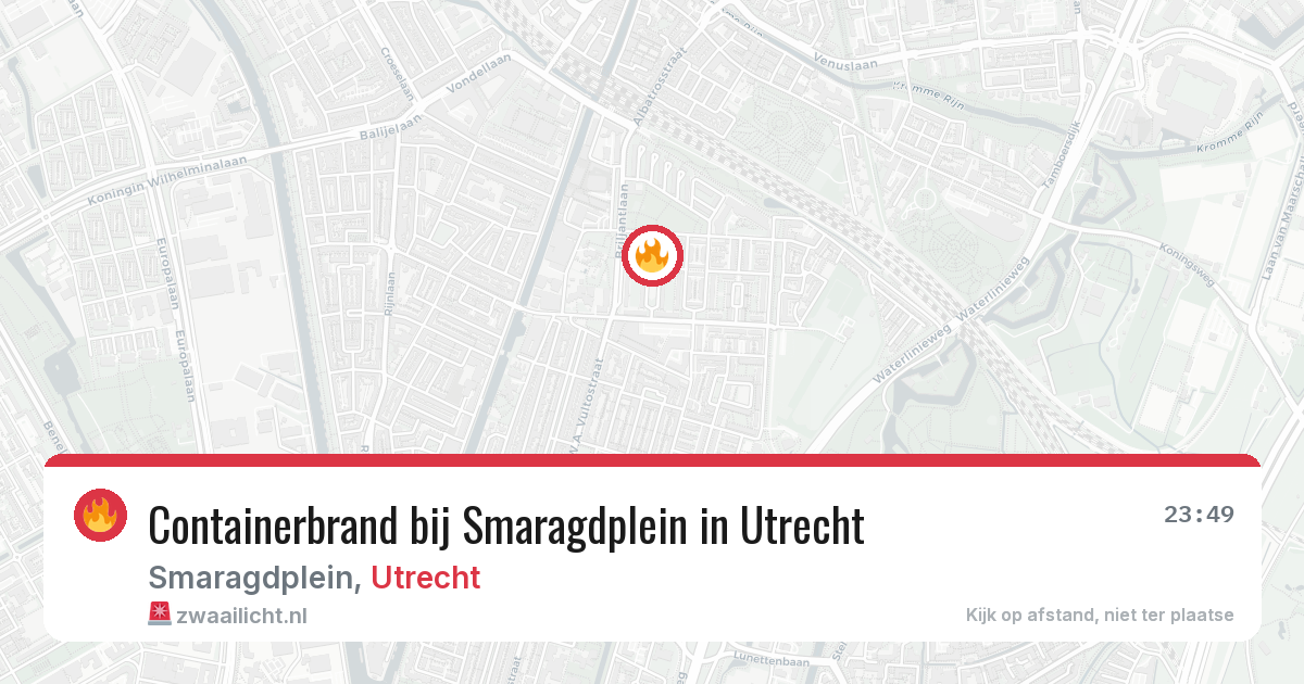Containerbrand bij Smaragdplein in Utrecht — 10 jul 2026
