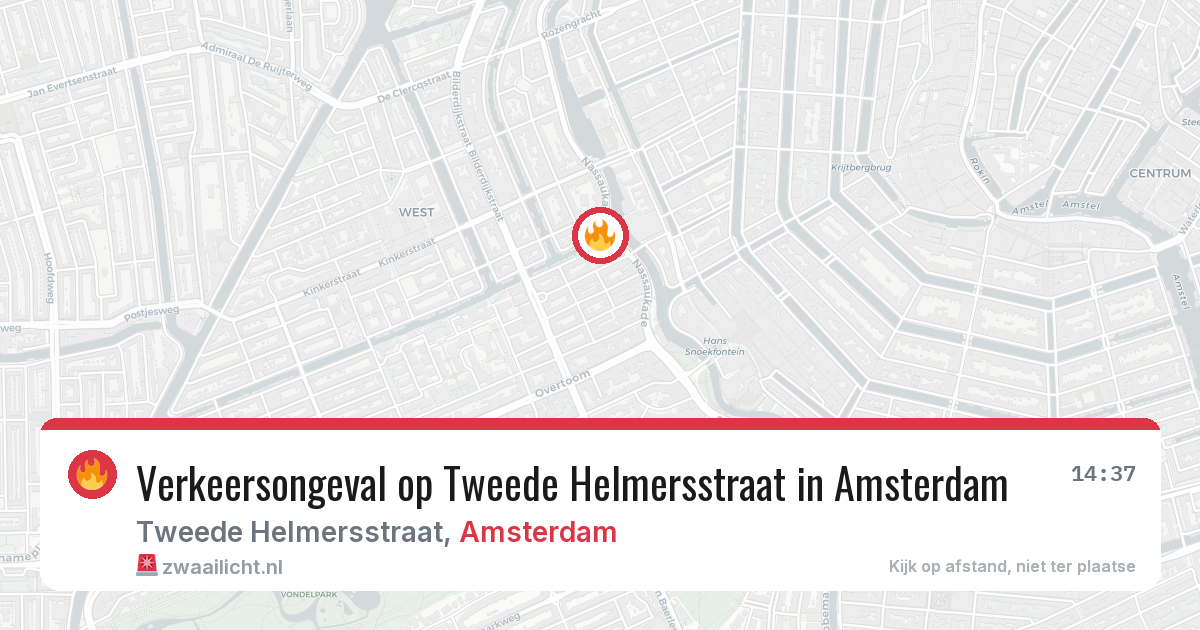 Verkeersongeval op Tweede Helmersstraat in Amsterdam — 17 jun 2026