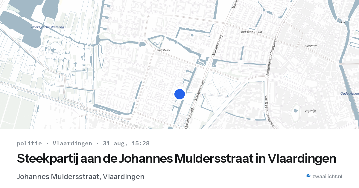 Steekpartij aan de Johannes Muldersstraat in Vlaardingen — 31 aug 2026