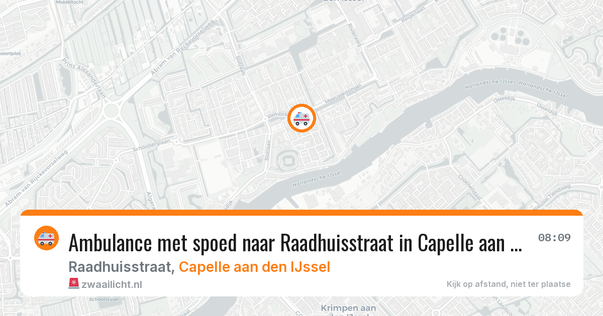 Ambulance met spoed naar Raadhuisstraat in Capelle aan den IJssel — 13 jul 2026