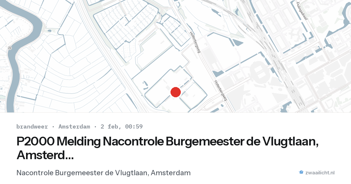 P2000 Melding Nacontrole Burgemeester de Vlugtlaan, Amsterdam — 1 feb 2026