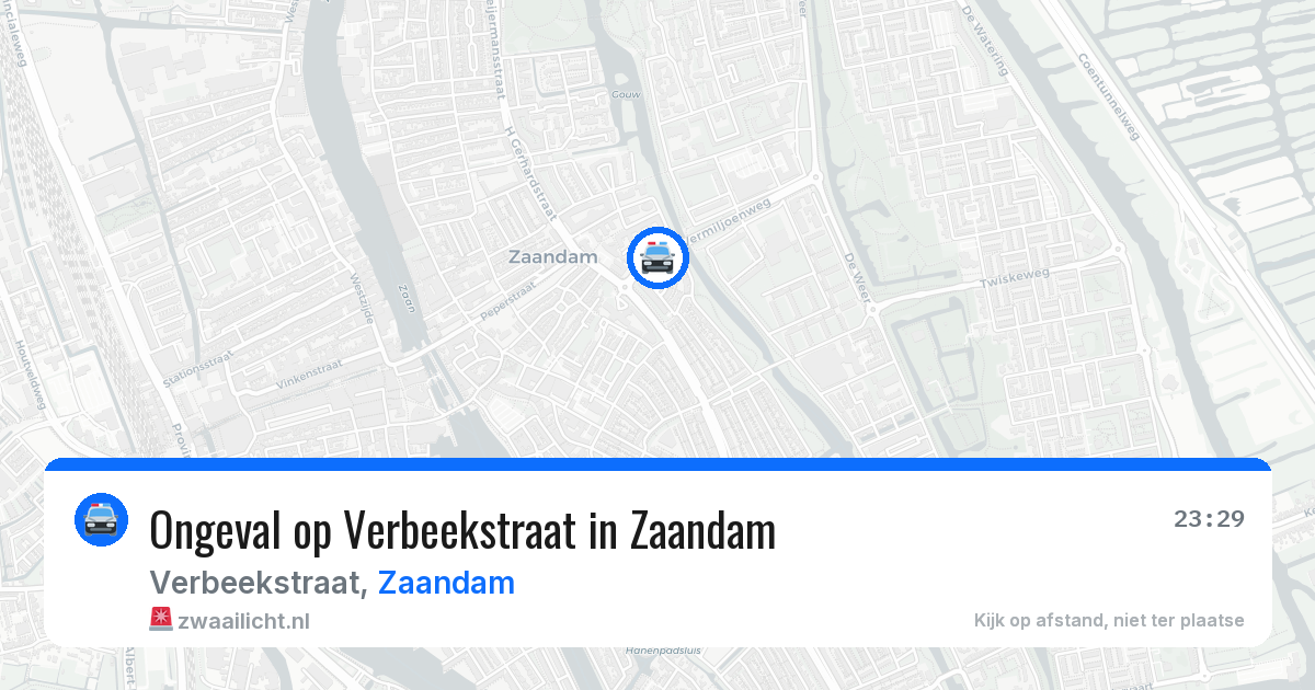 Ongeval op Verbeekstraat in Zaandam — 15 jul 2026