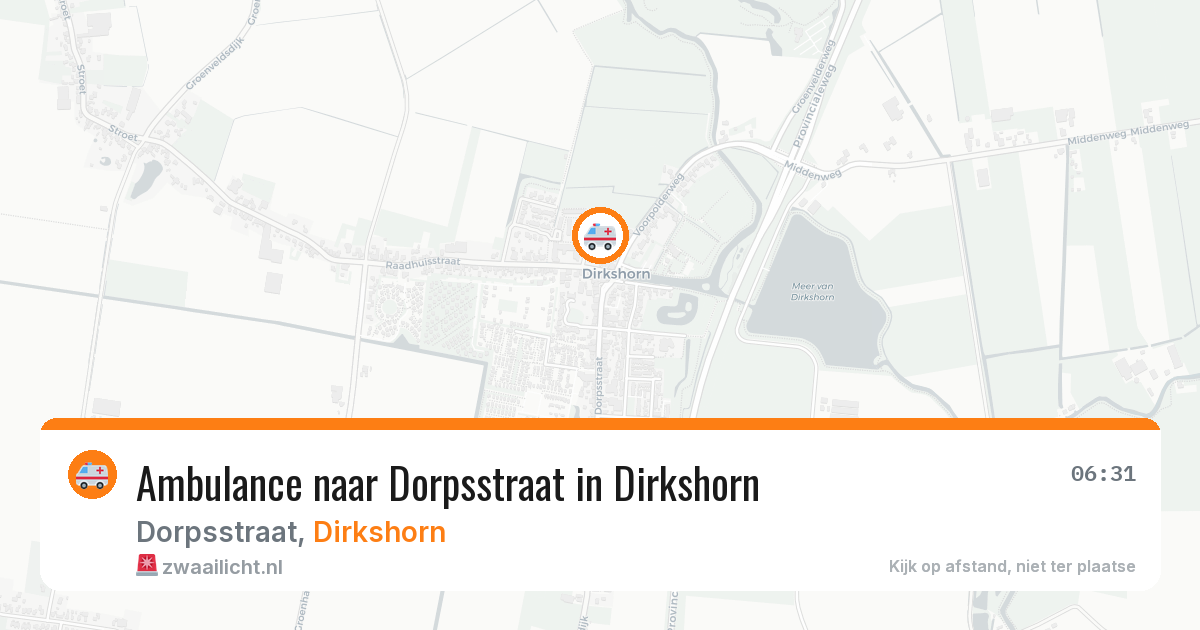 Ambulance naar Dorpsstraat in Dirkshorn — 16 jun 2026